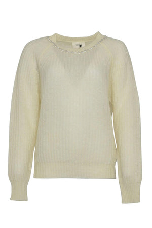 Vicolo women's sweater with rhinestone collar