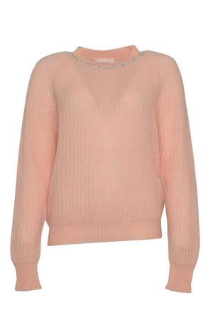 Vicolo women's sweater with rhinestone collar