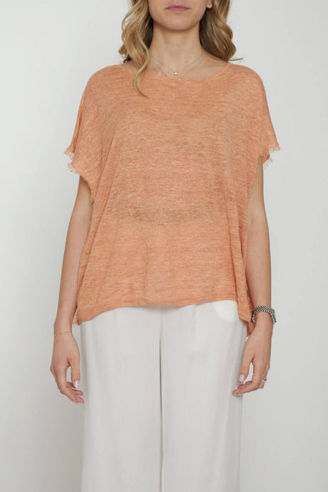 Gran Sasso Women's Linen Poncho Blouse