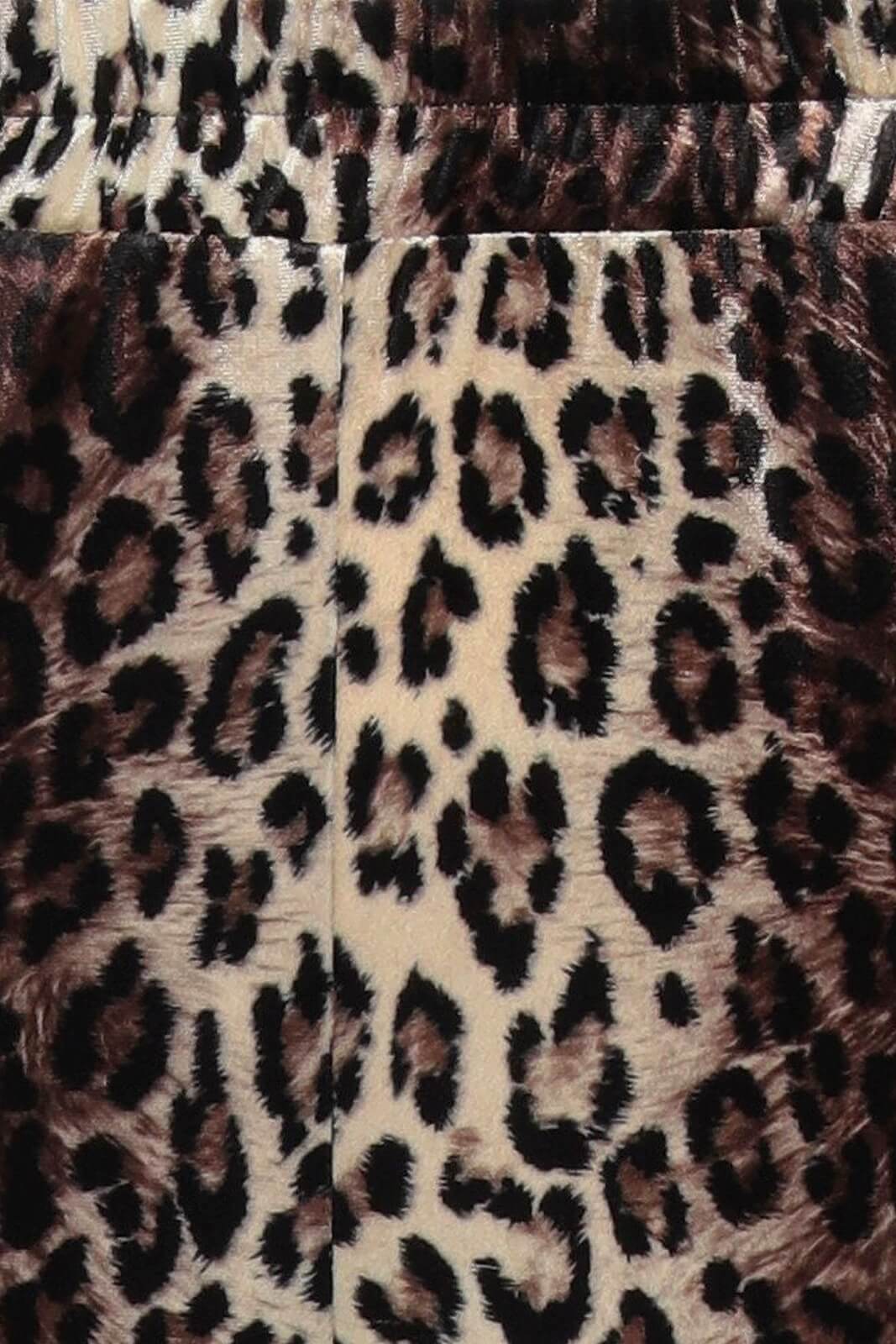 Pantalone donna cargo in velluto stampa animalier dettaglio
