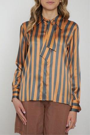 Niù Women's Shirt with Bow in Striped Pattern