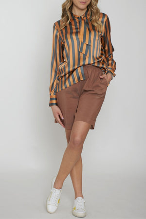 Niù Women's Shirt with Bow in Striped Pattern