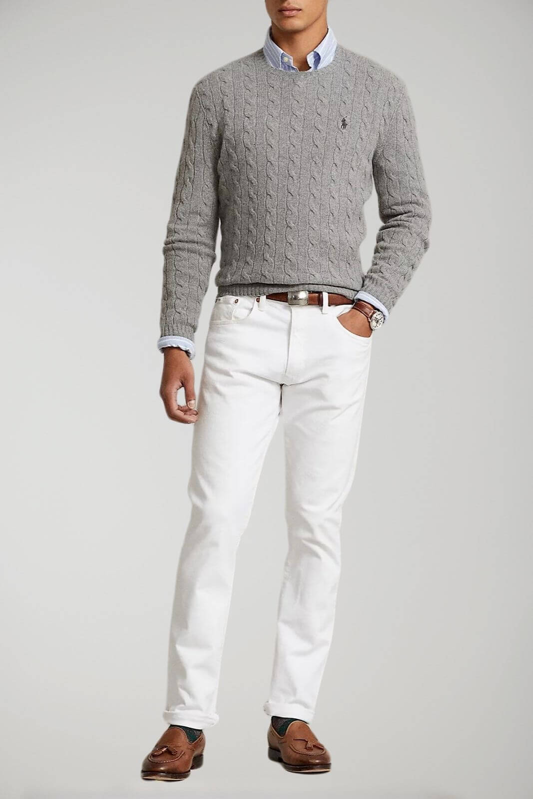 Suéter de punto trenzado para hombre de Polo Ralph Lauren