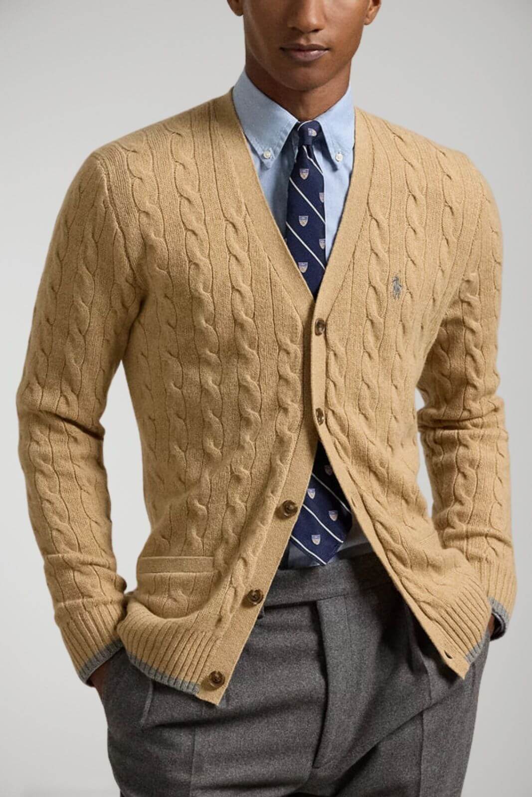 Polo Ralph Lauren cardigan uomo a trecce