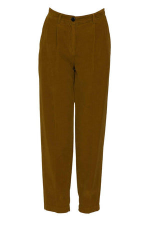 Pantalones de terciopelo con pliegues para mujer Pomandere