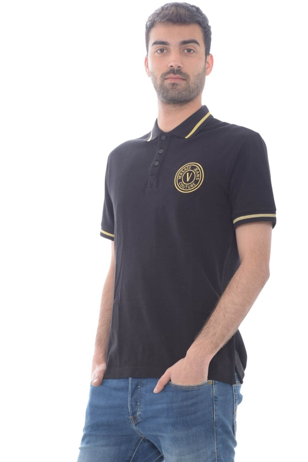 Versace Jeans Couture men's polo shirt with Emblem logo