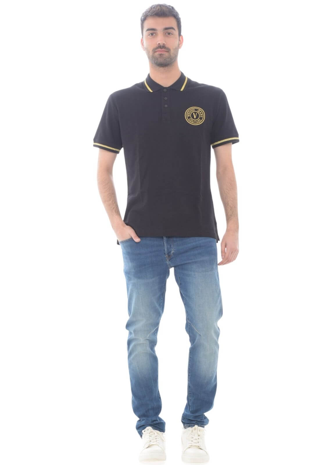 Versace Jeans Couture men's polo shirt with Emblem logo