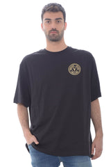 Versace Jeans Couture Camiseta para hombre con emblema en V, ajuste holgado