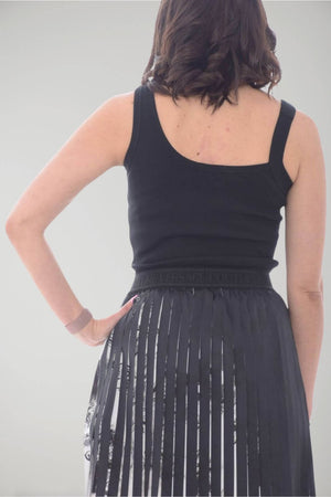 Versace Jeans Couture women's ribbed tank top with baroque buckle