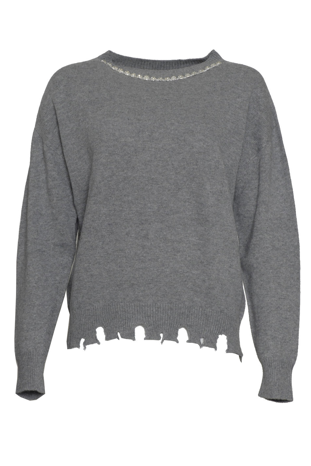 Vicolo Women's Sweater with Rhinestones on the Neck