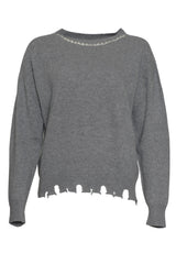 Vicolo Women's Sweater with Rhinestones on the Neck