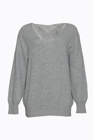 Vicolo Women's V-Neck Lace Sweater