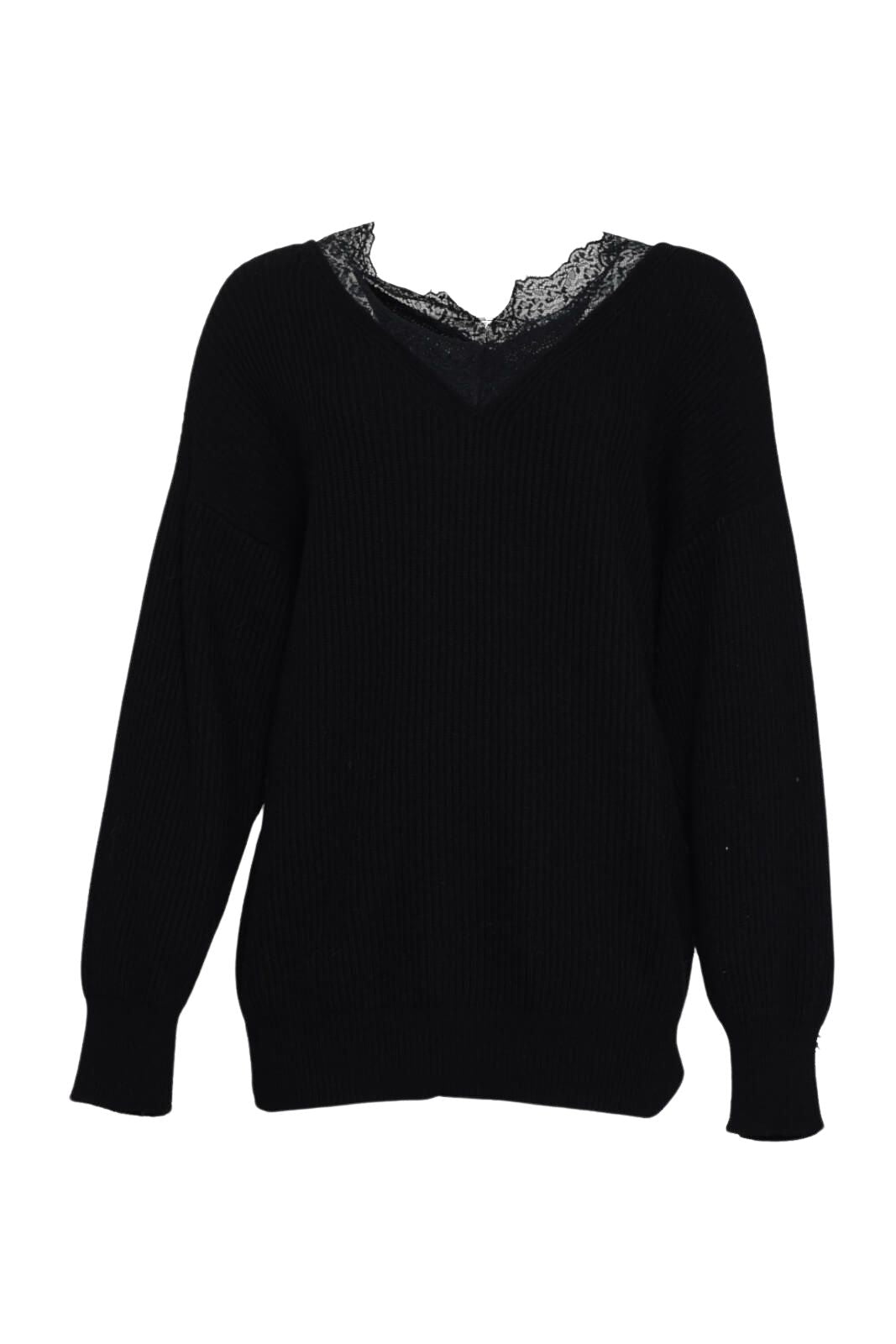 Vicolo Women's V-Neck Lace Sweater