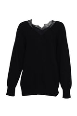 Vicolo Women's V-Neck Lace Sweater