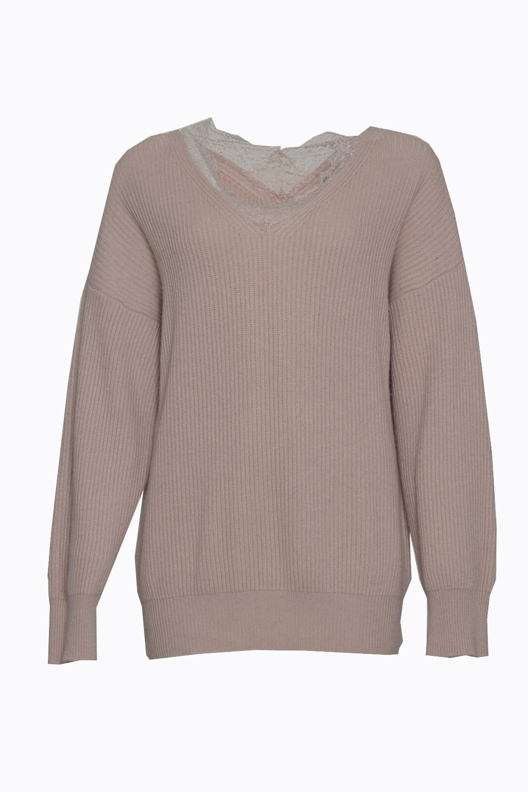 Vicolo Women's V-Neck Lace Sweater