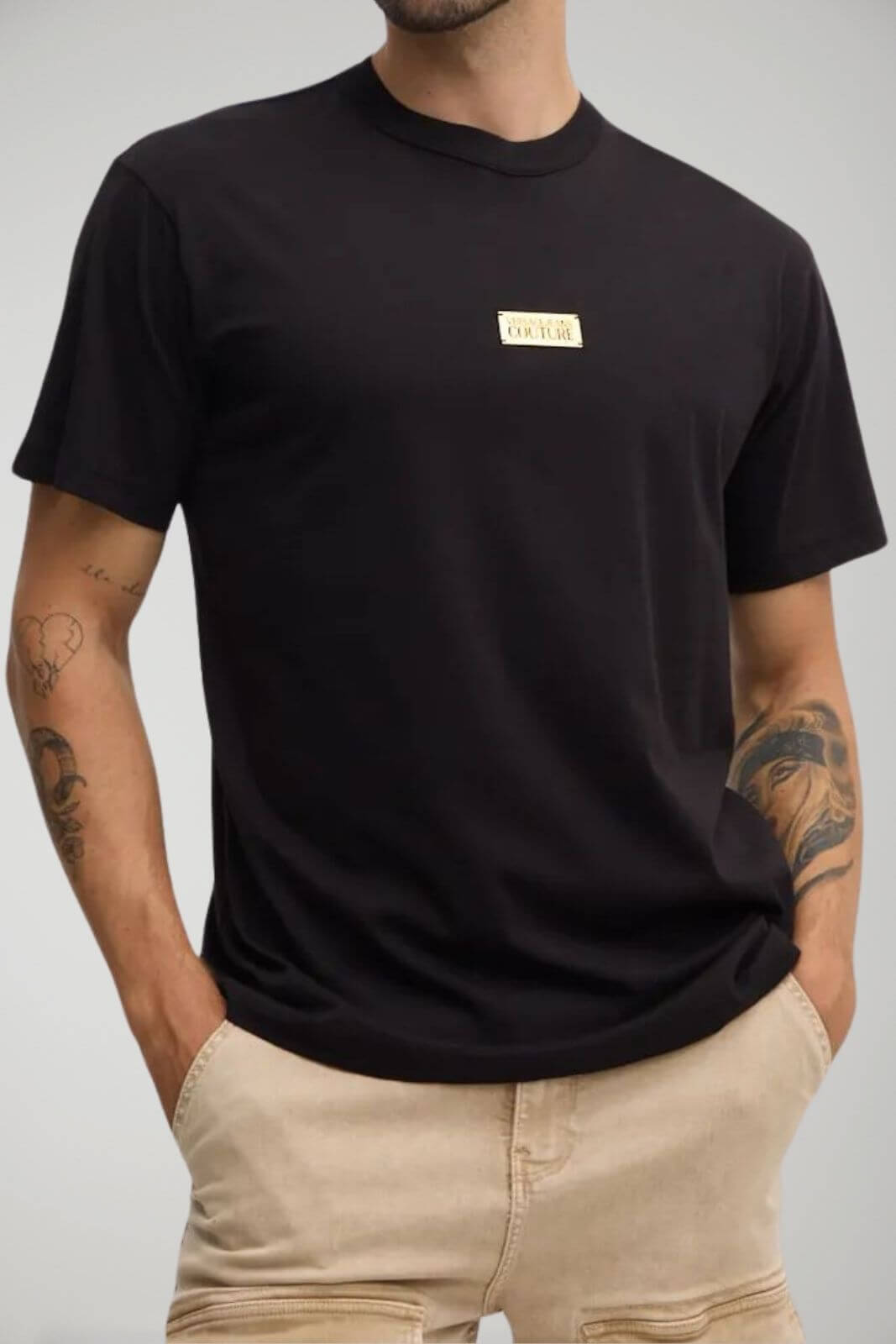 Versace Jeans Couture Men's T-Shirt with Gold Plaque