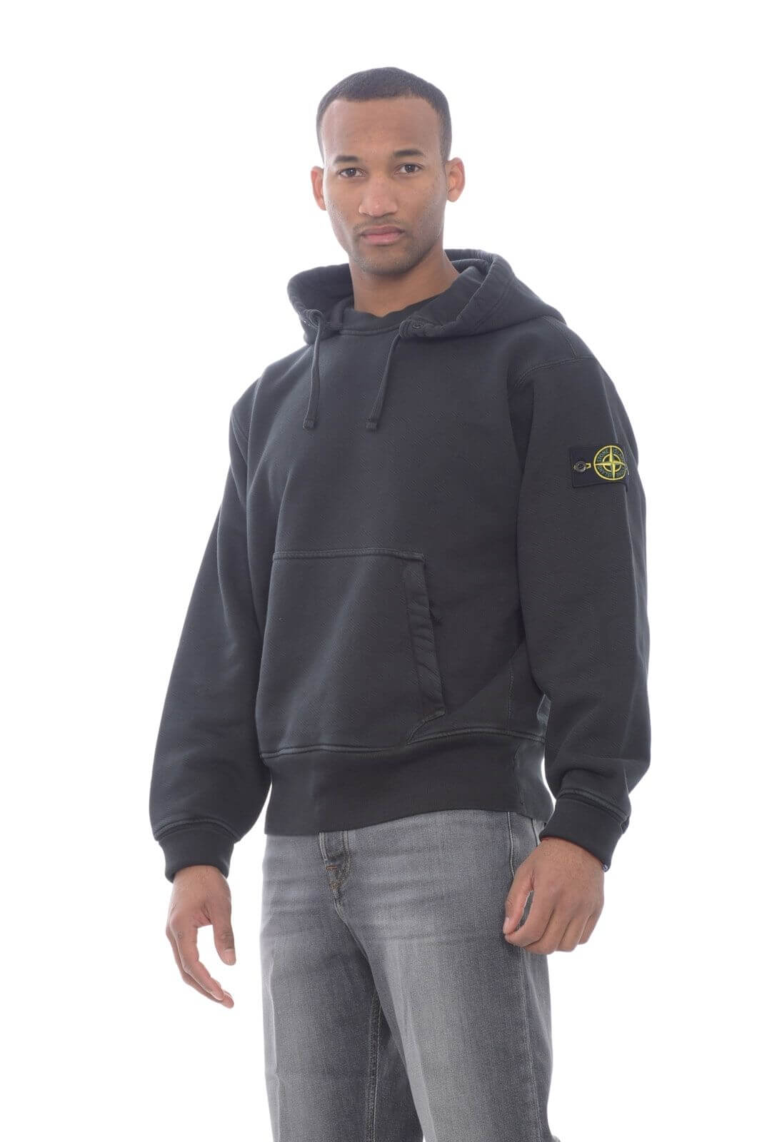 Felpa Con Cappuccio Uomo Capricorno Su Montagna, Nero, Taglia XXL, 80% Cotone 20% Poliestere