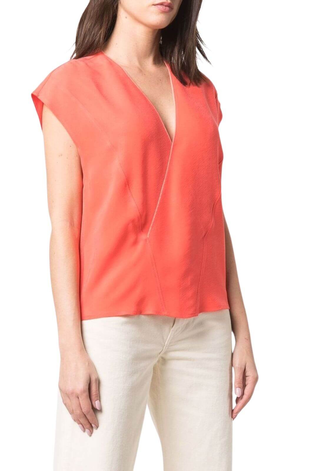Forte Forte Blusa Donna in cupro con dettaglio ad incrocio