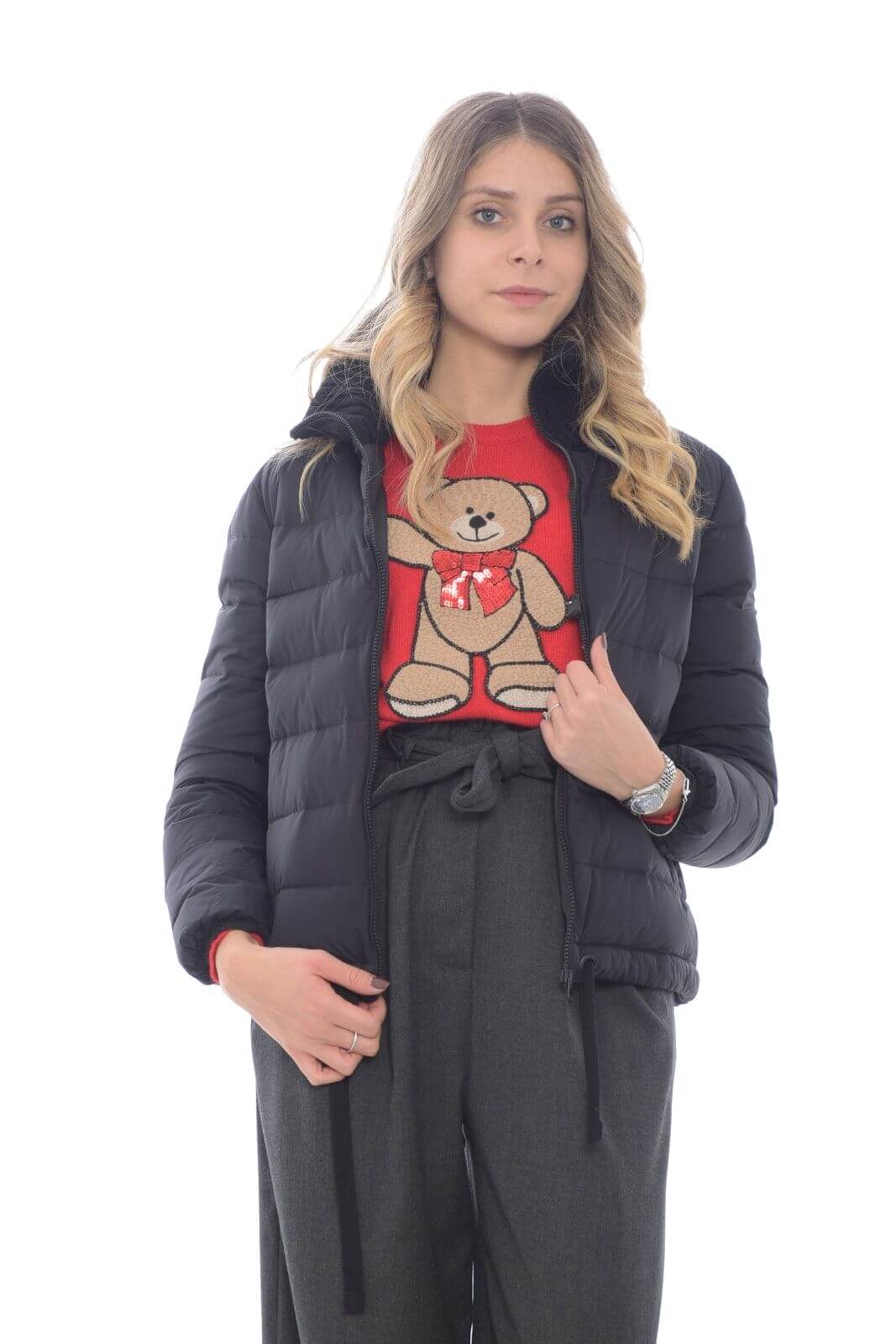 Aspesi Giubbotto Donna con collo in maglia