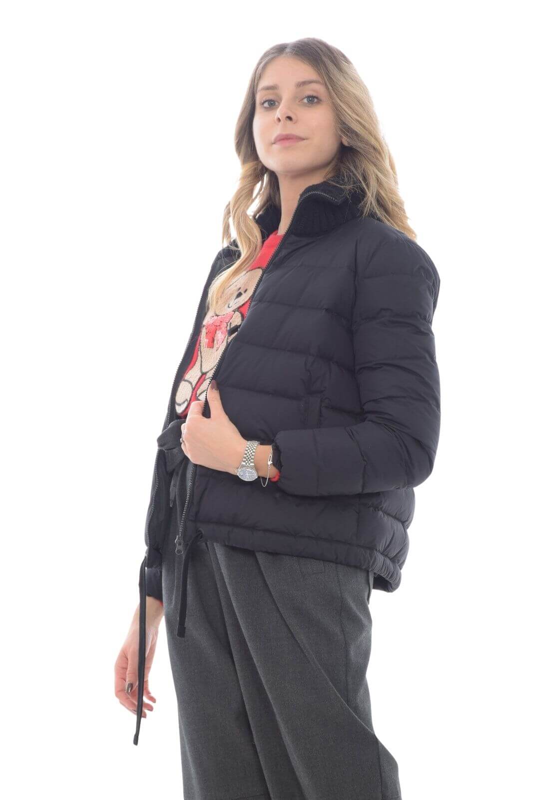 Aspesi Giubbotto Donna con collo in maglia