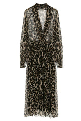 Dixie Women's Animal Print Dress with Bishop Sleeves