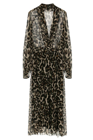 Dixie Women's Animal Print Dress with Bishop Sleeves