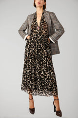Dixie Women's Animal Print Dress with Bishop Sleeves