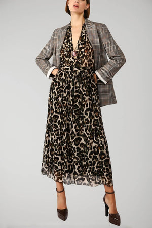 Dixie Women's Animal Print Dress with Bishop Sleeves