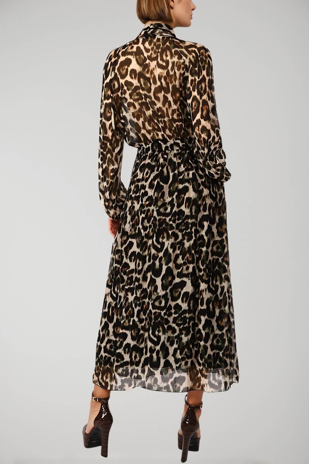 Dixie Women's Animal Print Dress with Bishop Sleeves