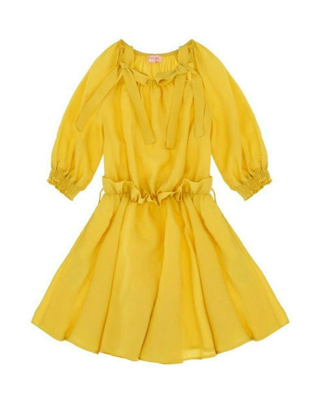 Abito Imperial da bambina giallo con fiocchi e roches