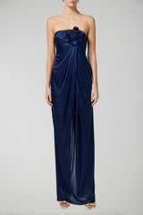 Elisabetta Franchi women's dress in shiny jersey with embroidered flower