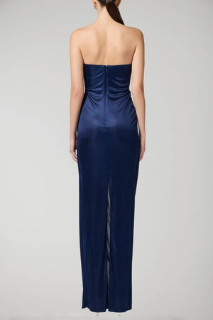 Elisabetta Franchi women's dress in shiny jersey with embroidered flower