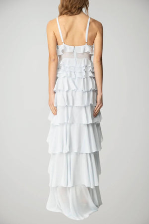 Elisabetta Franchi women's georgette dress with ruffles