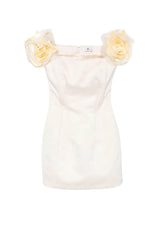 Elisabetta Franchi women's duchesse dress with floral appliques