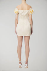 Elisabetta Franchi women's duchesse dress with floral appliques
