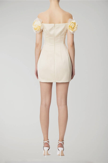 Elisabetta Franchi women's duchesse dress with floral appliques