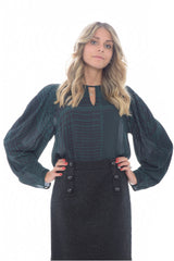Twinset Milano Blusa de mujer con estampado de cuadros