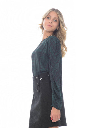 Twinset Milano Blusa de mujer con estampado de cuadros