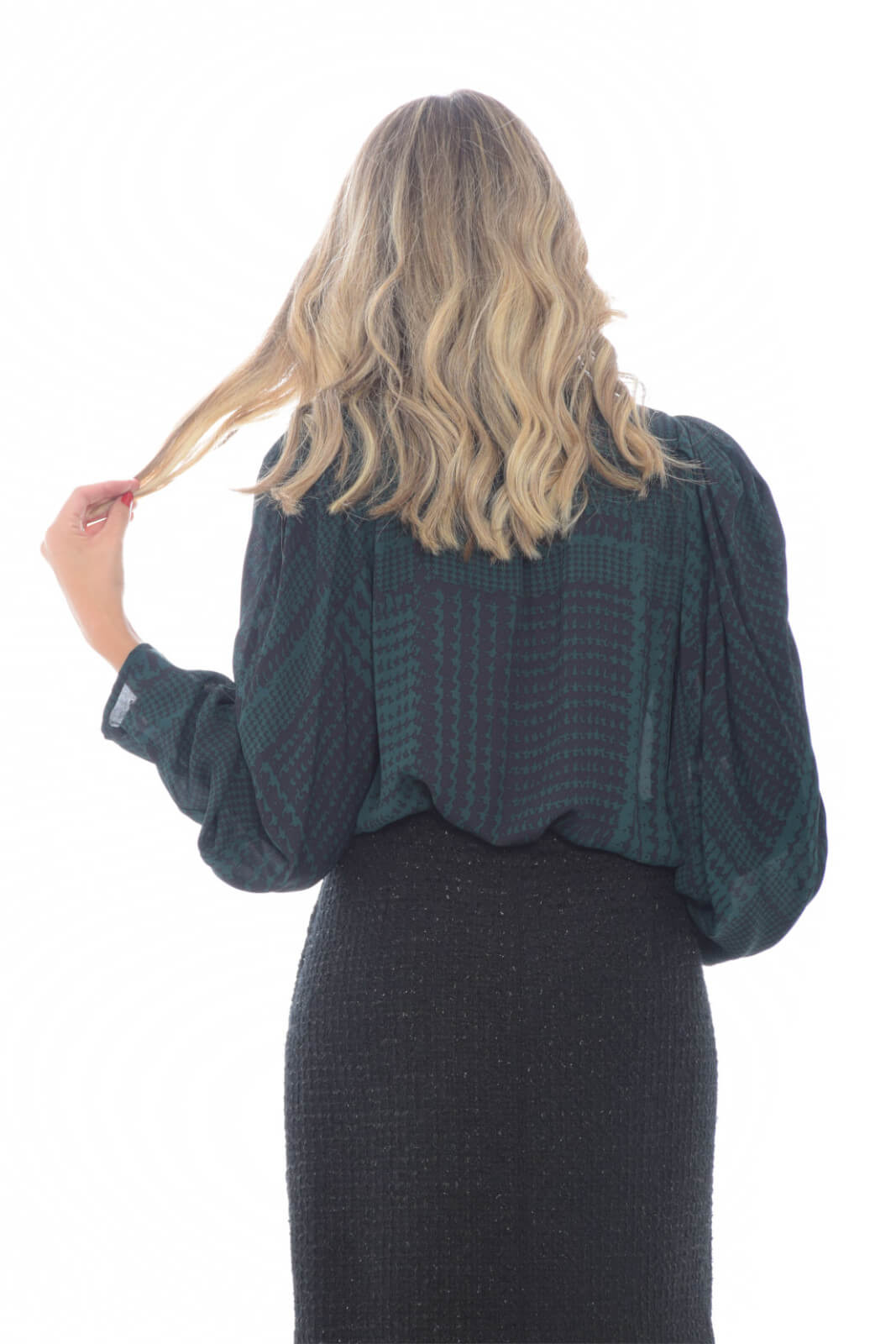 Twinset Milano Blusa de mujer con estampado de cuadros