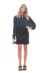 Twinset Milano Blusa de mujer con estampado de cuadros