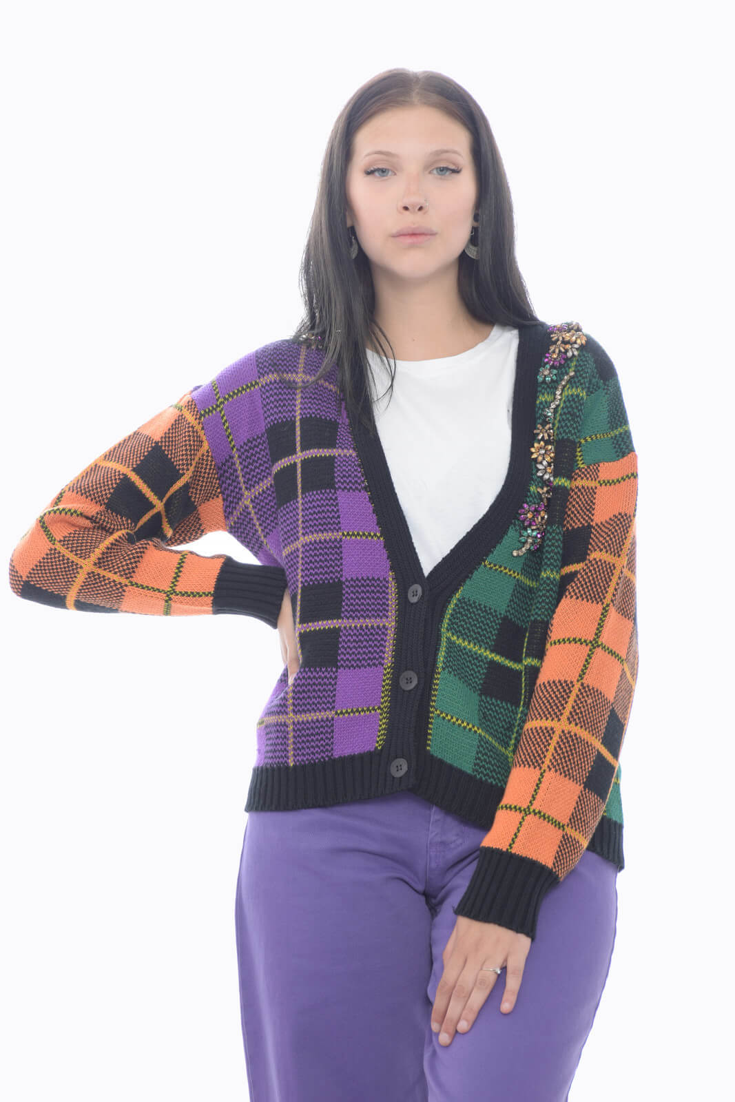 Ermanno Scervino Women's Cardigan in multicolored pattern