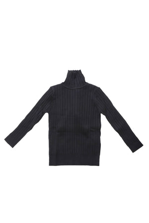 Gaialuna Jersey de cuello alto de canalé para niña