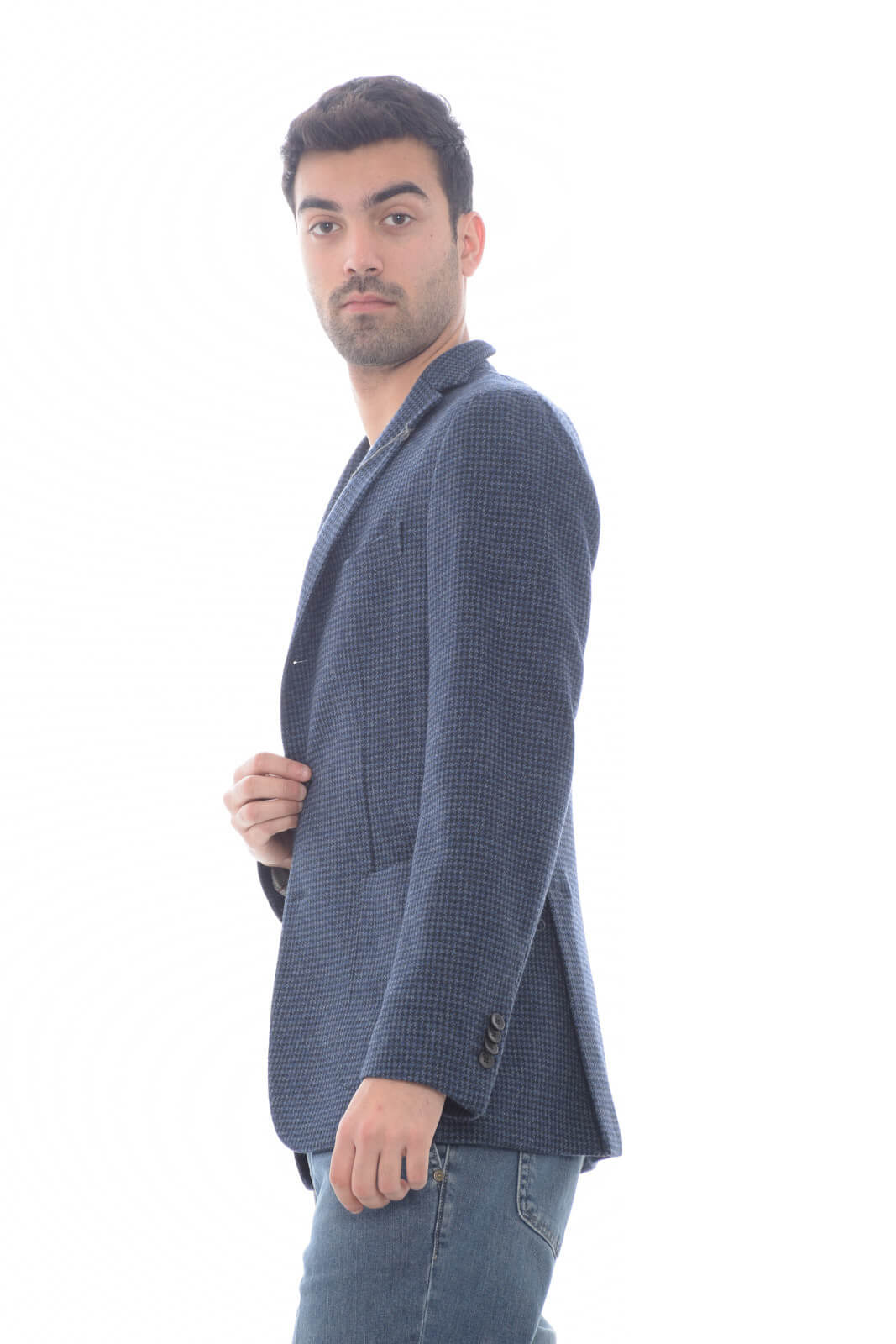 Boglioli Men's jacket in houndstooth pattern