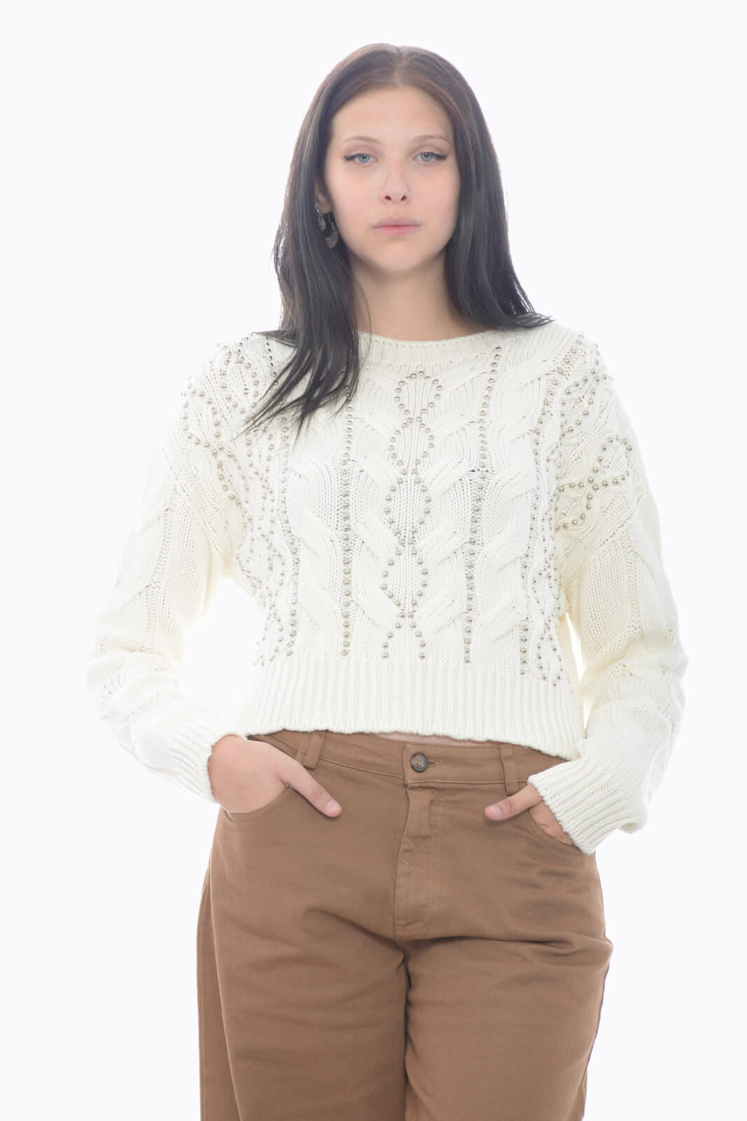 Ermanno Scervino Women's sweater in woven workmanship