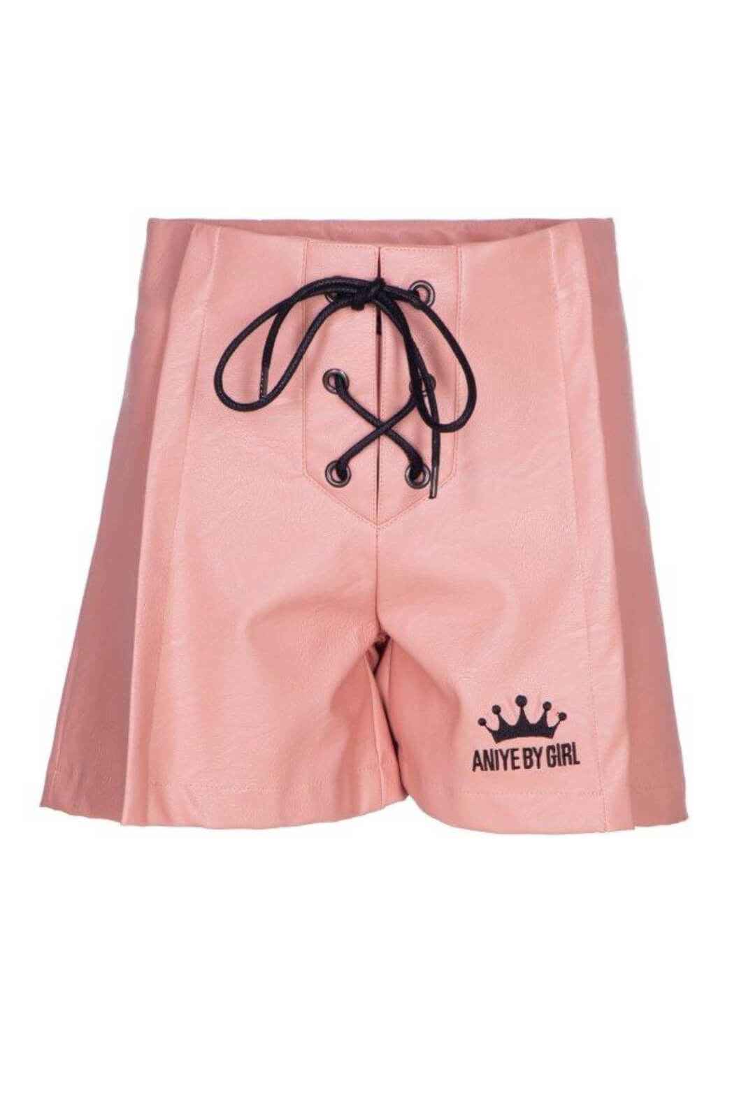 Aniye By Girl Short Bambina in ecopelle con lacci