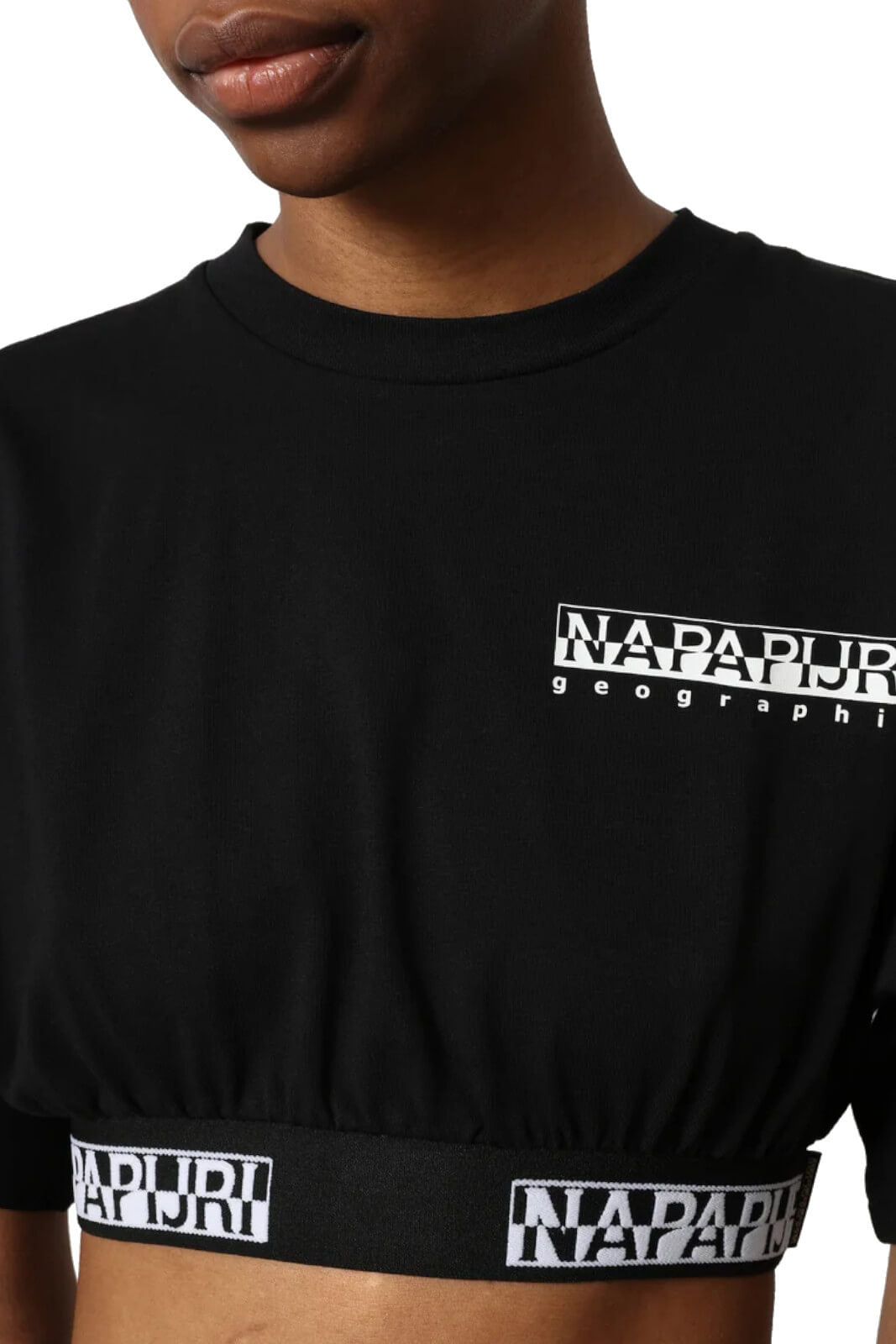 Napapijri Women's T Shirt S BOX CROP WIDE with print