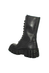 New Rock anfibi donna con cuciture a vista