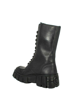 New Rock anfibi donna con cuciture a vista