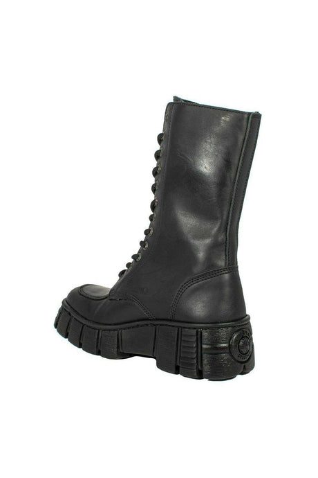 New Rock anfibi donna con cuciture a vista