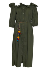 Dixie Women's Shirt Dress with Ruffles at the Neck
